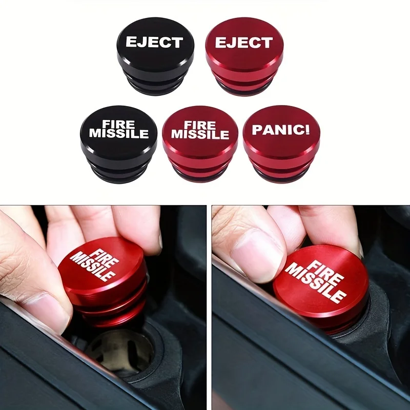 New 12V Universal Car Cigarette Lighter Button Cover Accessories Fire Missile Eject Button Car Cigarette Lighter Plug