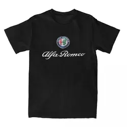 A-Alfas-Romeoed T-Shirt Male Italian Car Streetwear 100% Cotton T Shirts Beach O Neck Harajuku Tee Shirt Print Oversize Tops