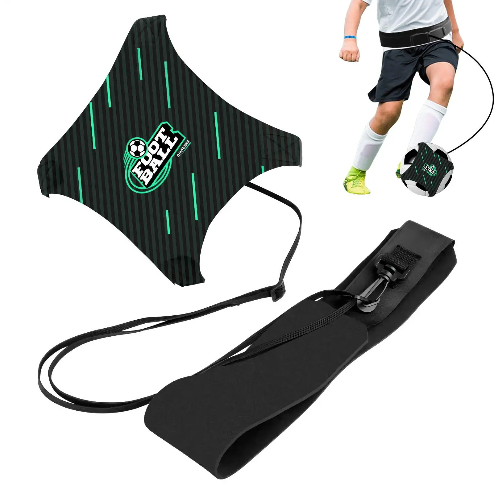 

Soccer Ball Trainer Passing Kicking Training Aid Football Kick Throw Solo Trainer For Kids Teen Beginner Indoor Outdoor Backyard