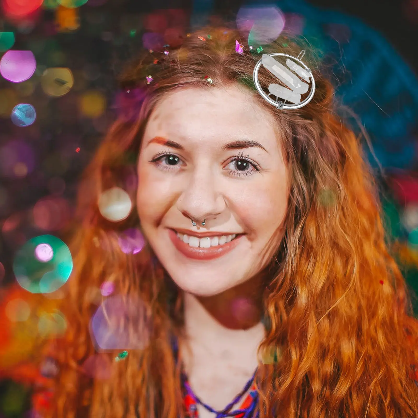 

1 шт. Премиальная металлическая заколка для волос с кристаллами, геометрическая круглая заколка, гладкая, не повреждающая волосы, для женщин, украшение для волос, идея подарка