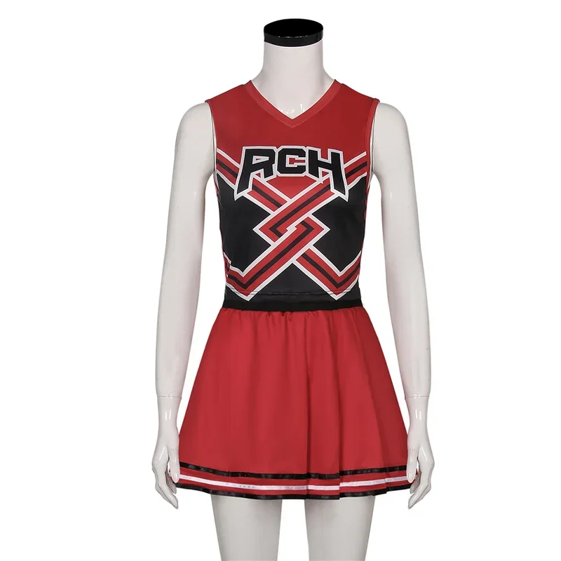 

Takerlama RCH Printed Cheerleader Uniform Bring it On Cosplay Women's Fancy Dress Tank Top Mini Skirt Halloween Costume Clothes
