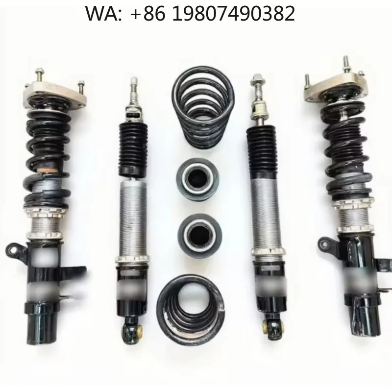 Mid Sedan Black Competition Coilover Coil Spring Shocks, Universal Tunable Damping Suspension Damper Racing Parts