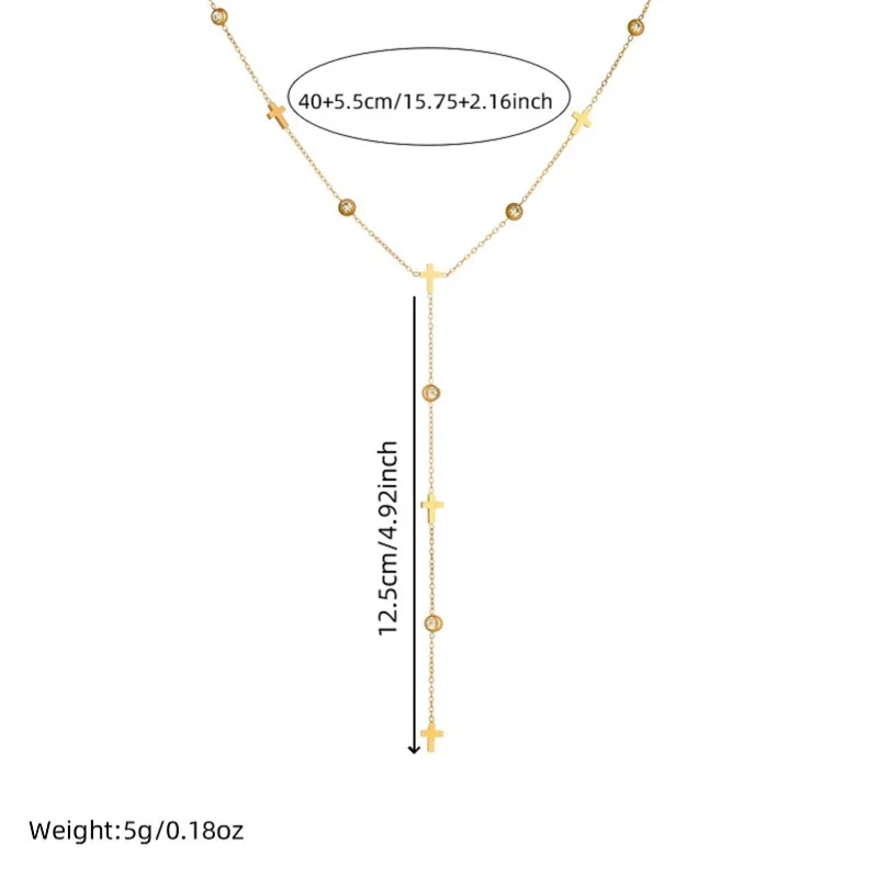 MEYRROYU 316L Stainless Multi-Element Cross Heart Flower Butterfly Series Long Pendant Necklace Women Fascinating Clavicle Chain