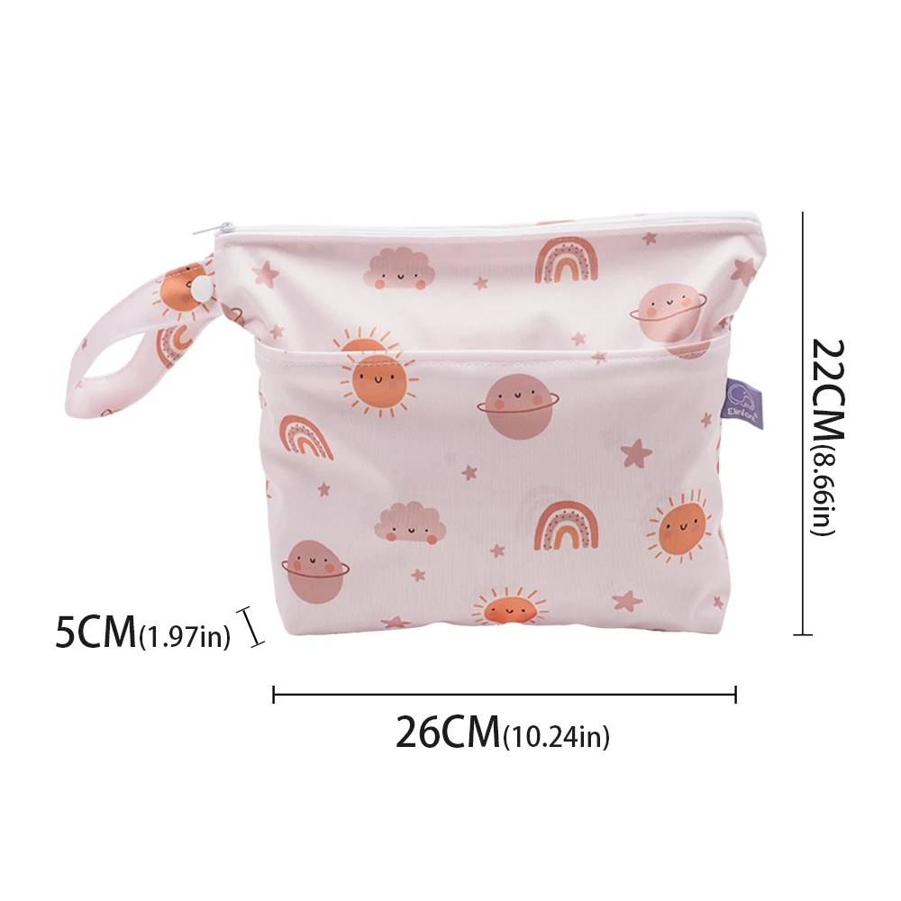 HappyFlute New Fashion Pattern Two Pocket Zipper Design 100%Polyester Fabric Multi-purpose Use Baby Waterproof Diaper Bag