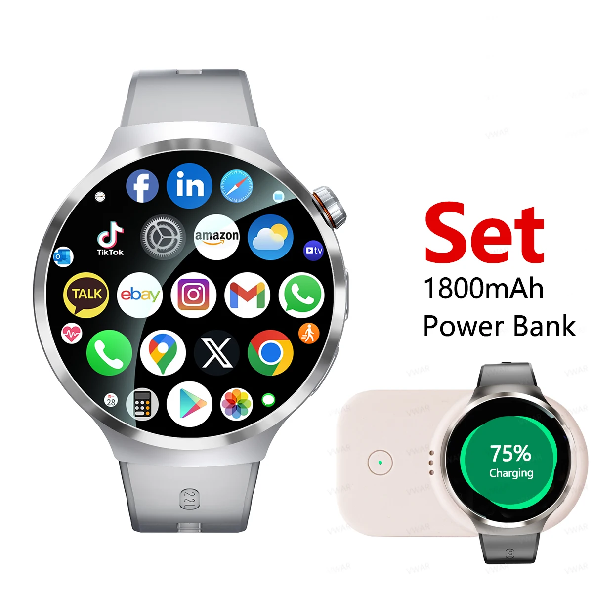 

Оригинальные умные часы VWAR CORE5 Android 13 и Bluetooth, двойная система, 1,75-дюймовый AMOLED-экран, мужские умные часы с двойной камерой, 4G LTE WIFI