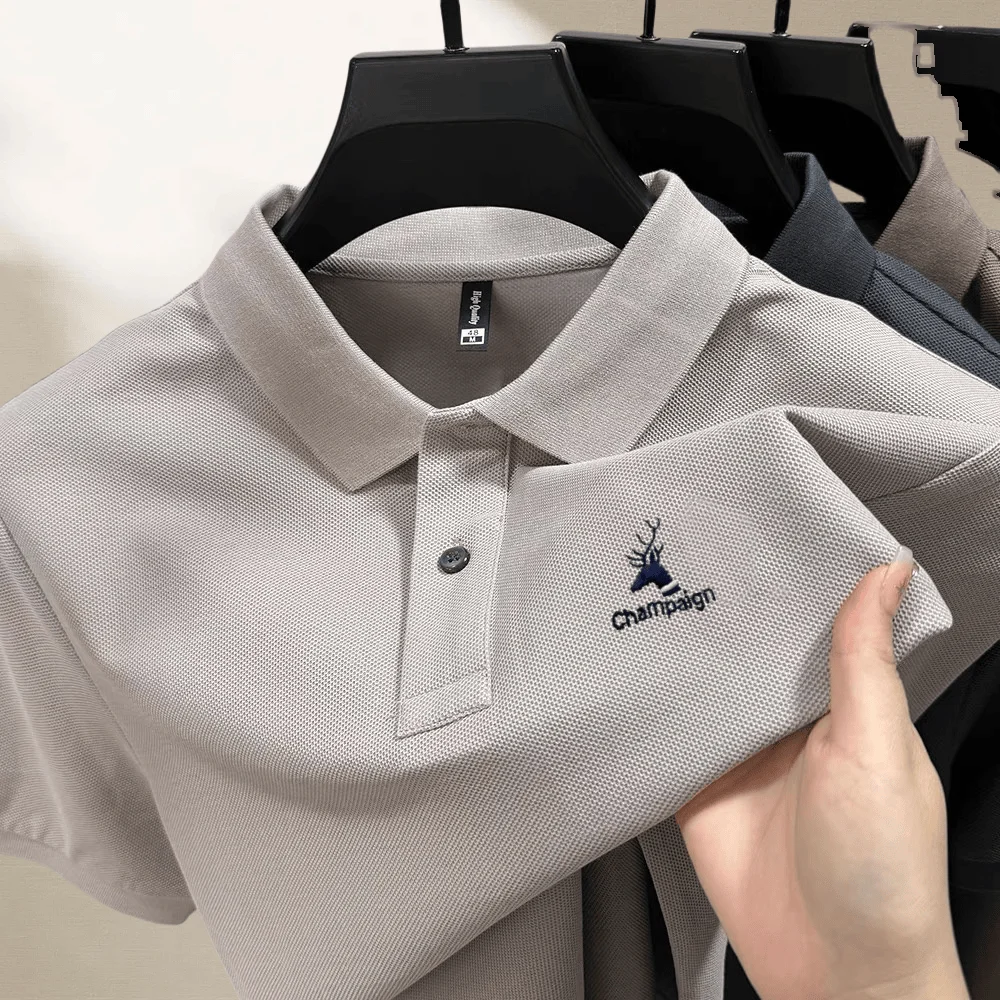 

100% pure cotton summer mens original custom embroidered short sleeve new fashion golf polo shirt breathable comfort Tshirt top