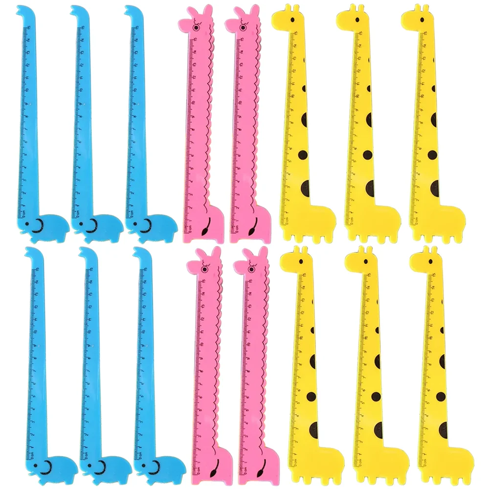 

30 Pcs Giraffe Ruler Painting Rulers Portable Kids Novelty Household Student Supply Multi-function Plastic