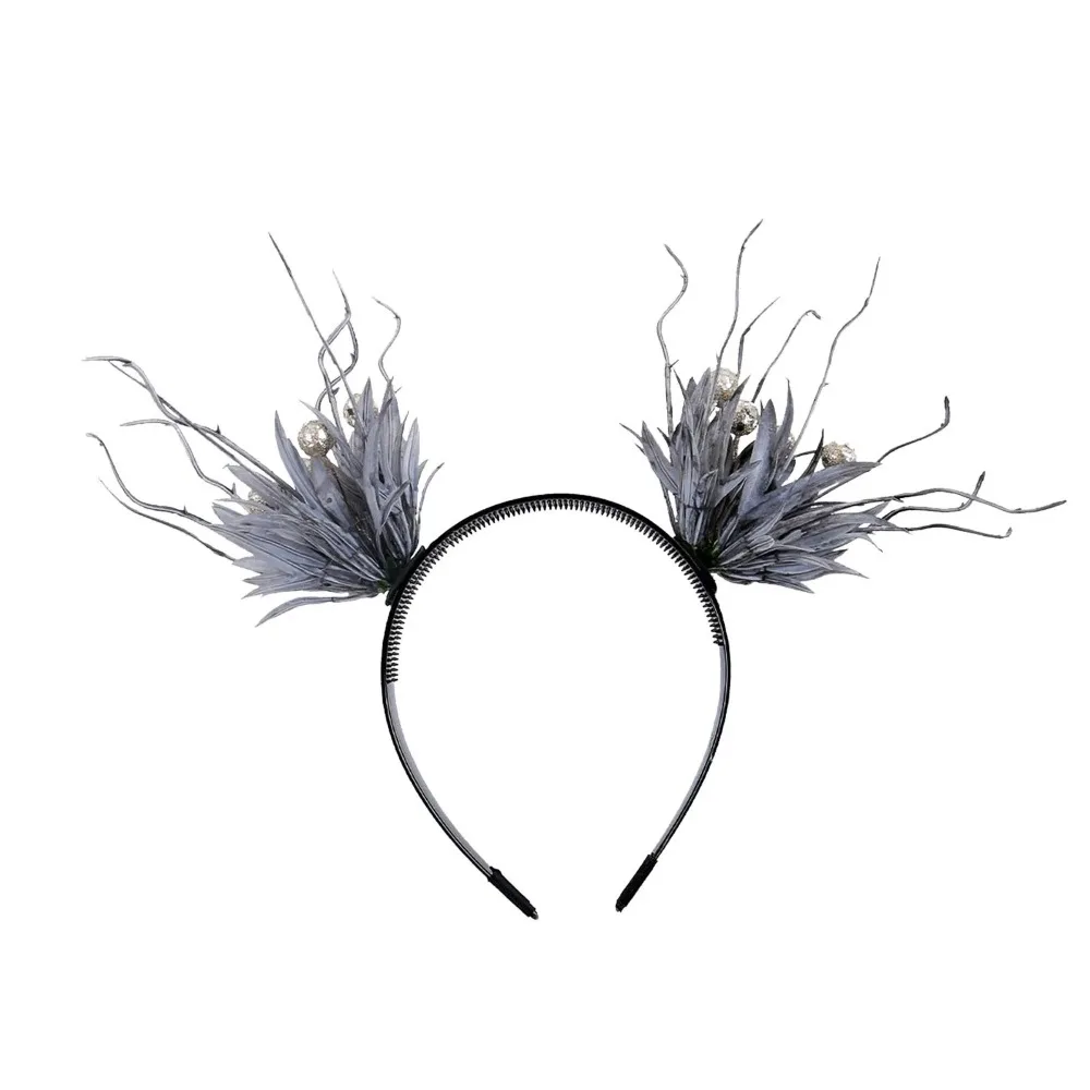 

Funny Halloween Hair Hoop Pearls Dark Butterfly Deer Antlers Branch Headband Hairband Mesh Festival Hair Accessories Women