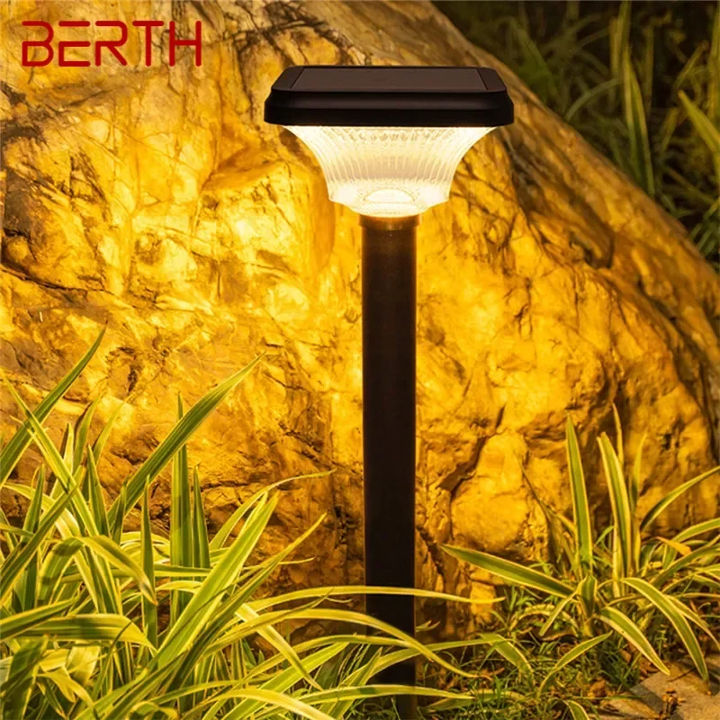 

BERTH Contemporary Outdoor Solar Lawn Lamp LED Waterproof Villa Garden Courtyard District Residential Quarters Lawn Lamp