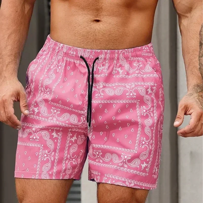 Short de plage décontracté à séchage rapide pour homme, short de bain d'été, short de sport, short de plage pour homme, short de glace pour homme, troncs vintage, cachemire hawaïen