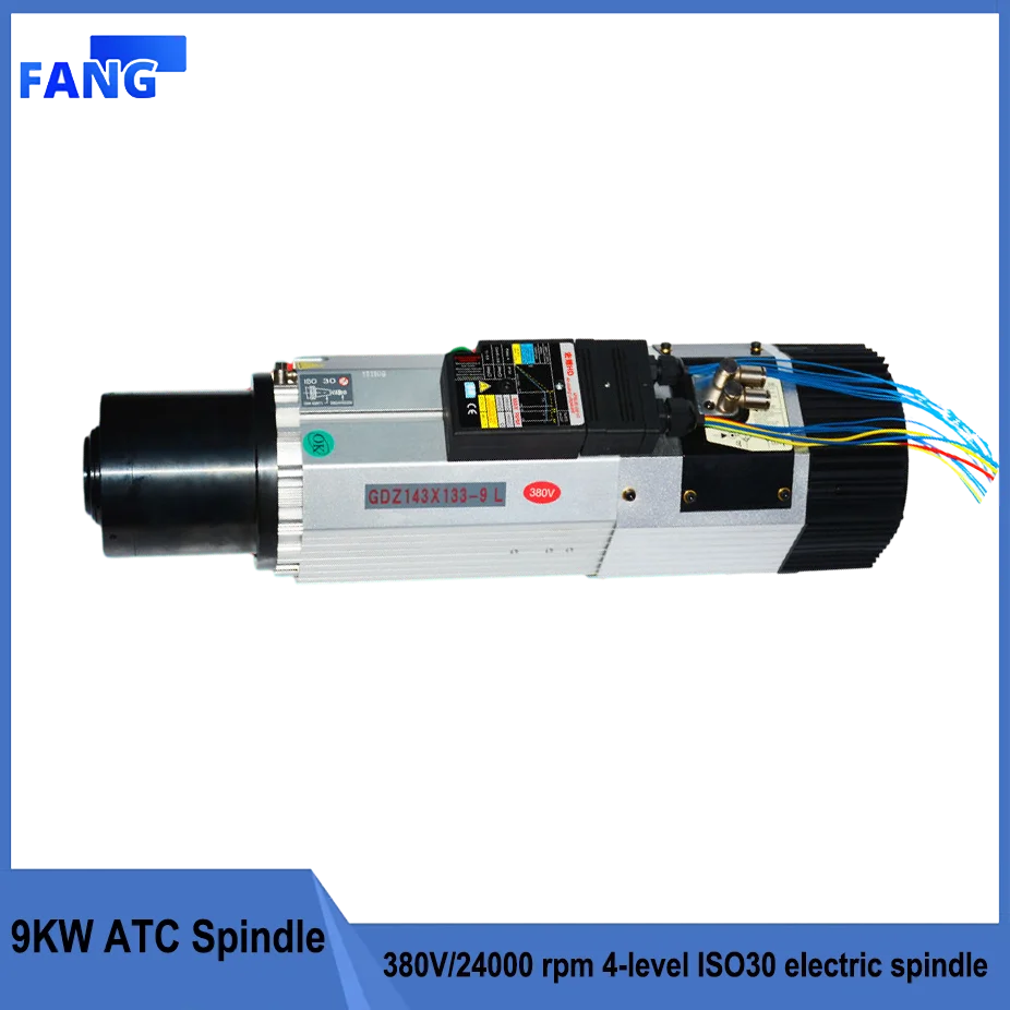 CNC ATC Tool quick Change Spindle Motor BT30 9kw air cooled Spindle for metal mold engraving and milling on promotion