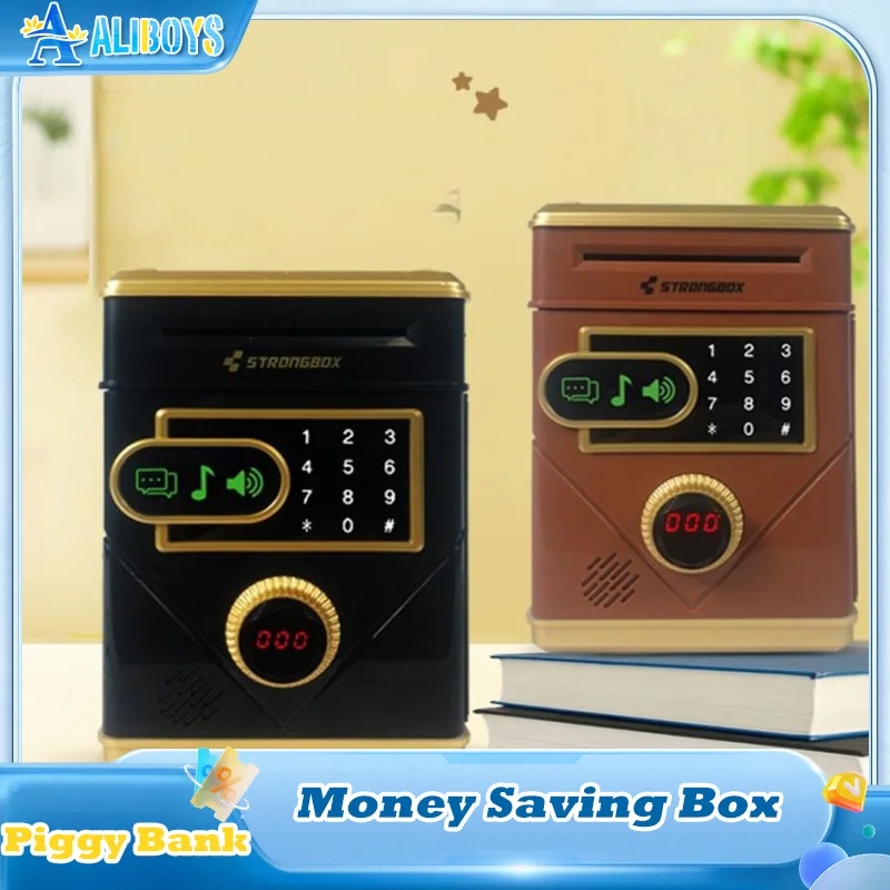 

Electronic Piggy Bank Touch Screen Safety Password ATM Counting Cash Coin Money Saving Box with Music Deposit Box Toy Kid Gift