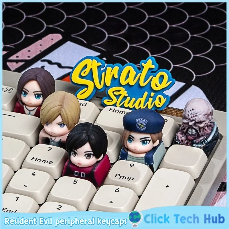 

Lyon Ada King Tyrant Character Keycaps Game Theme Keycaps Personalized Mechanical Keyboard Keycaps Cross Axis Resin Key Cap