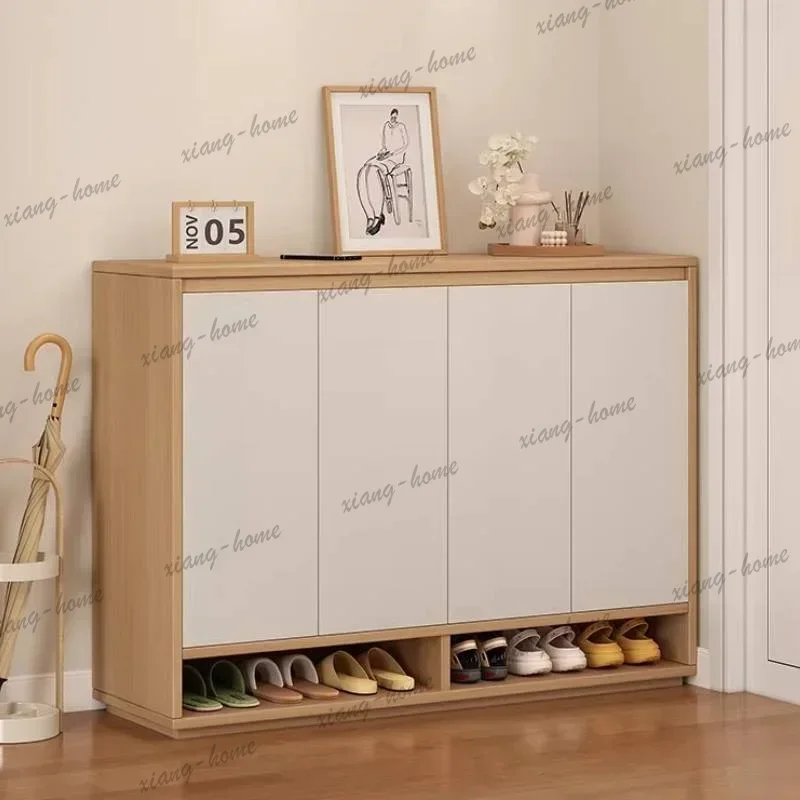 Factory Direct Hardware Durable Shoe Cabinet Adjustable Modern Modern Wooden Shoe Shelf Apartments Entrance Scarpiera Salvaspazi