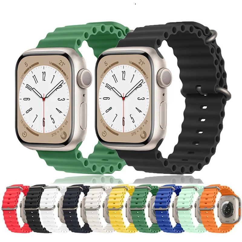 Watch Band for iPhone Watch Women Men Soft Silicone Waterproof Sport Replacement Watch Straps