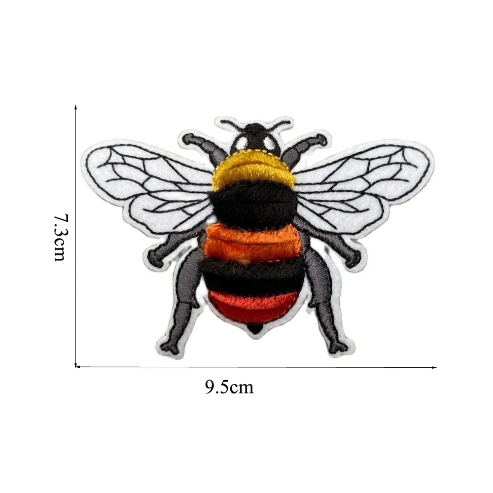 Bumble Bee Patch Large size Embroidery Iron on Patches for Clothing Lady Rider Biker Patch Decoarate Sew on Jacket Badge DIY