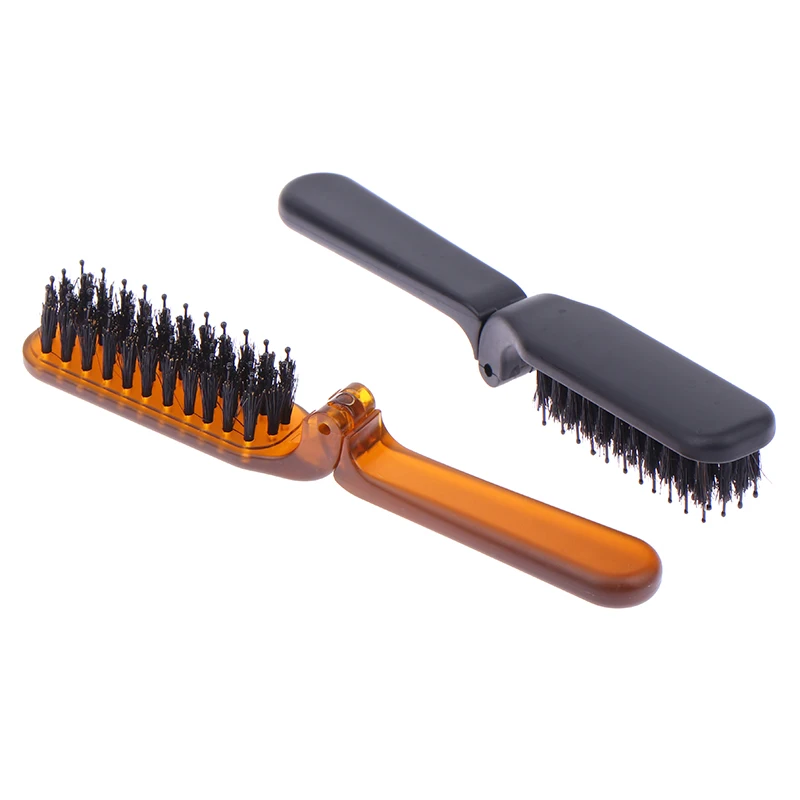 Foldable Hair Comb Portable Boar Bristle Hair Brush Hair Brush Head Massager Travel Combs Hair Styling Accessories