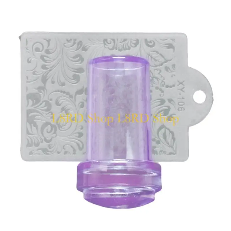 L8RD Clear Silicone Stamper Set Jelly Nails Art Template Tools with Scrapers