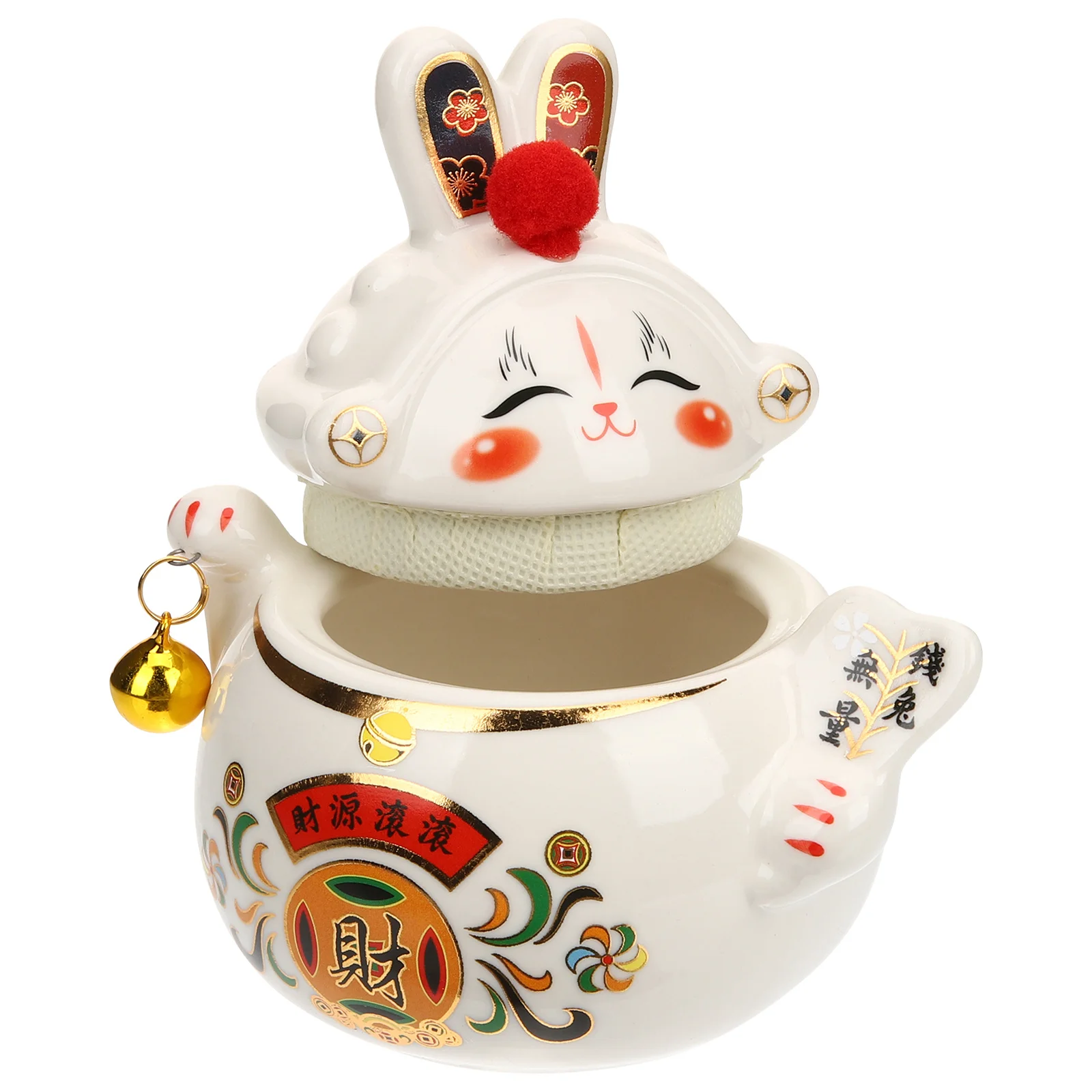 

Ceramic Rabbit Tea Canister Sealed Storage Jar Multi-Function Household Loose Tea Container Kitchen Accessory Storage Can