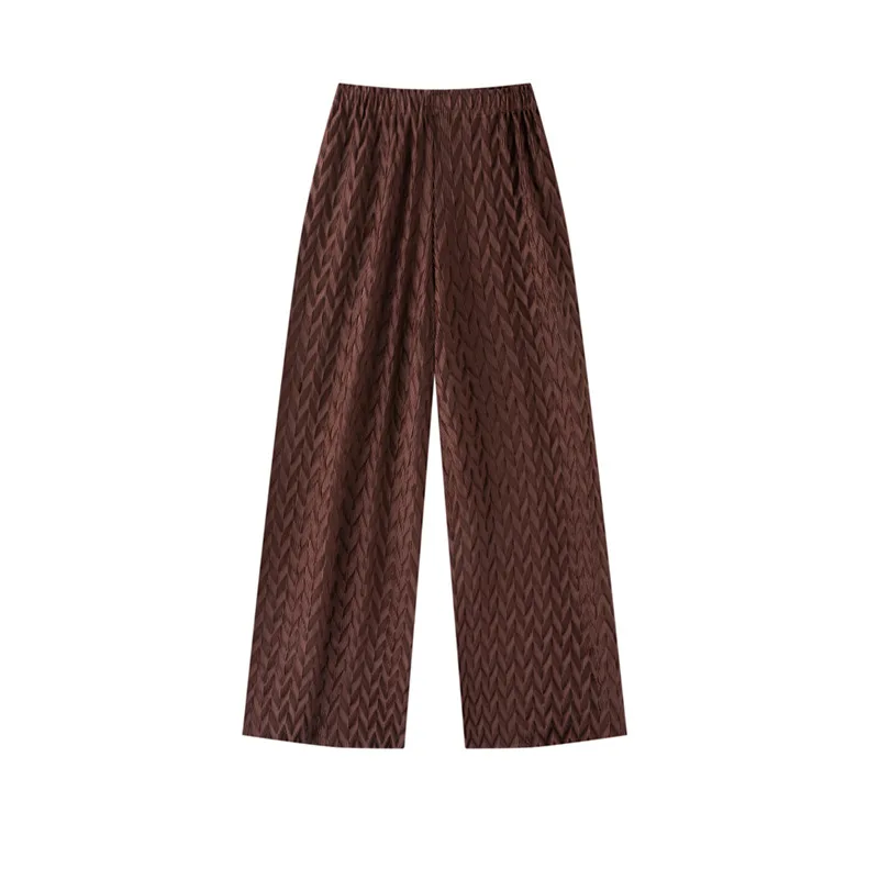 Miyake Plissé Printemps Nouveau 2026 Mode Pantalon Ample À Jambes Larges Femme Taille Élastique Cent Pantalon Décontracté