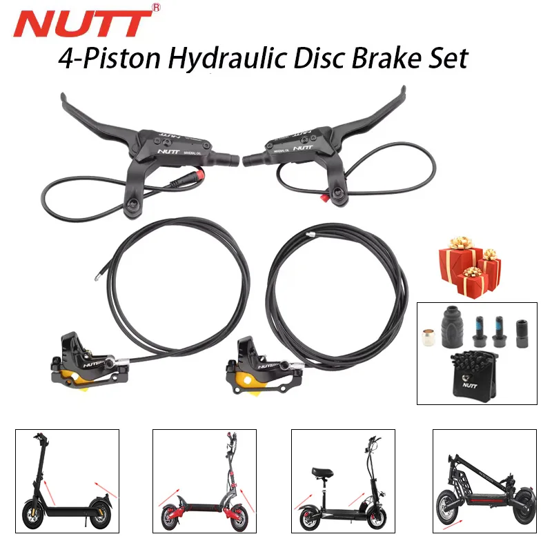AliExpress NONE NUTT Electric Scooter 4 Piston Hydraulic Disc Brake Power-off oil disk for Zero 10X/11X, Vsett 10+/9+, Kaabo Wolf Warrior 11