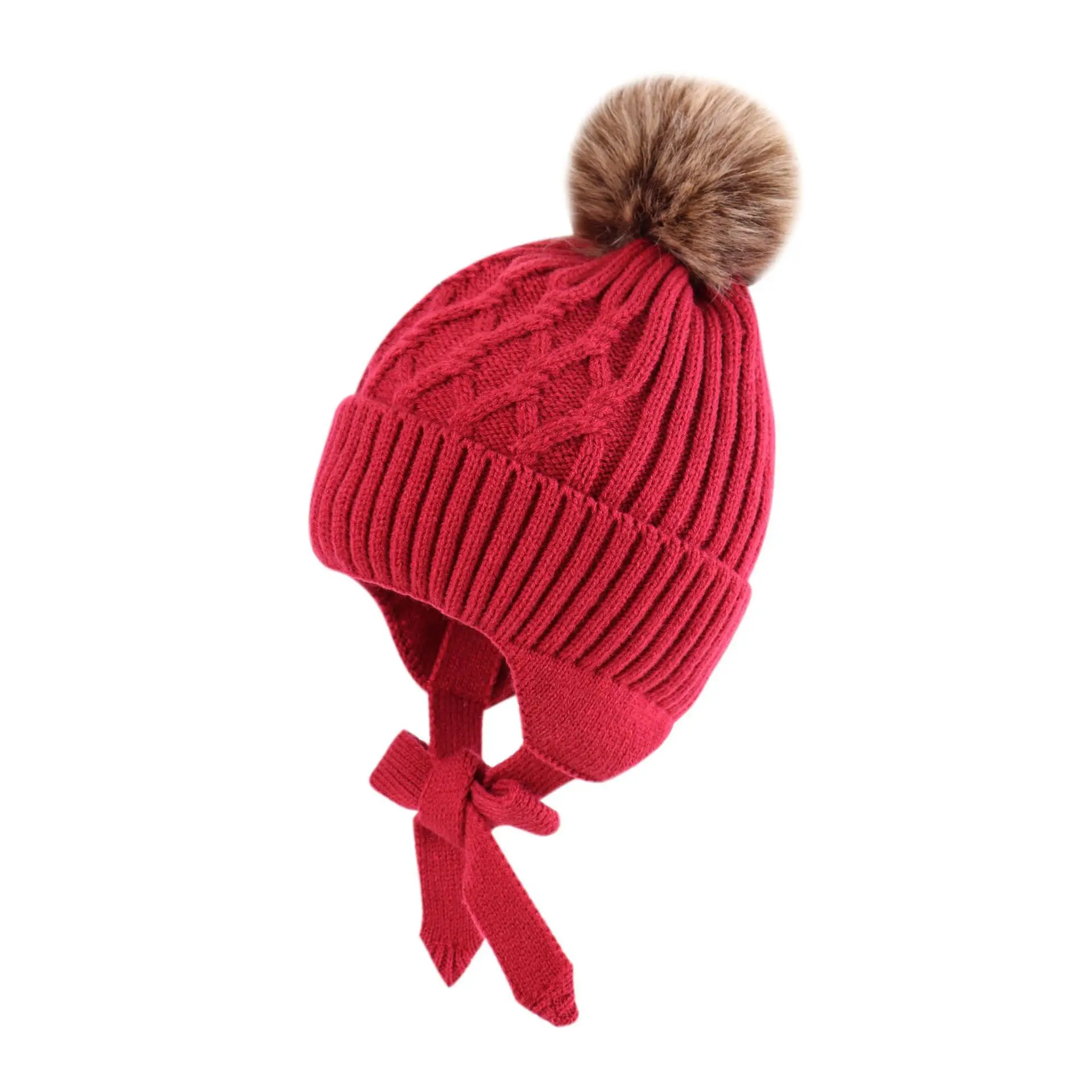 Bonnet de protection des oreilles coupe-vent pour enfants, bonnet chaud pour mère et bébé, joli pull pour garçons et filles, bonnet pour bébé, hiver