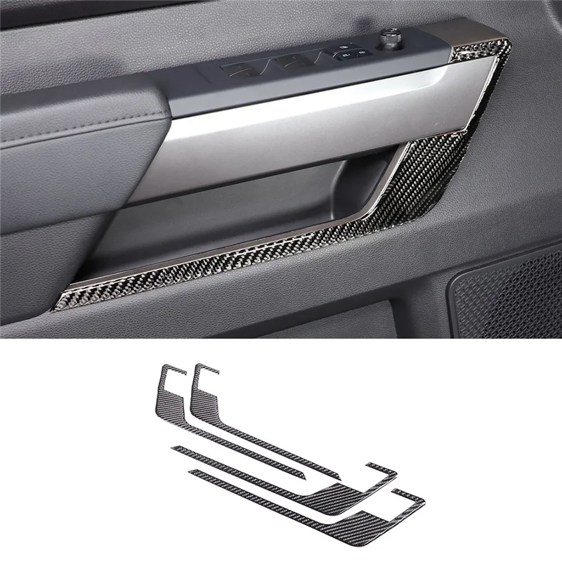 For 2022-2023 Toyota Tundra Door Panel Decoration Sticker Real Carbon Fiber Soft