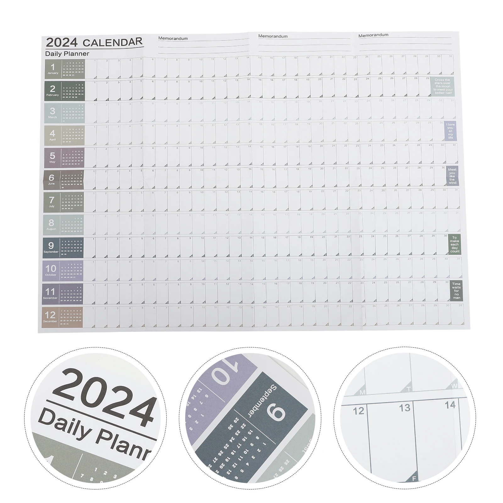 

2024 Wall Calendar Yearly Planner Creative Minimalist Monthly Tear Page Memo Space Saving Home Office Decor Paper Yearly
