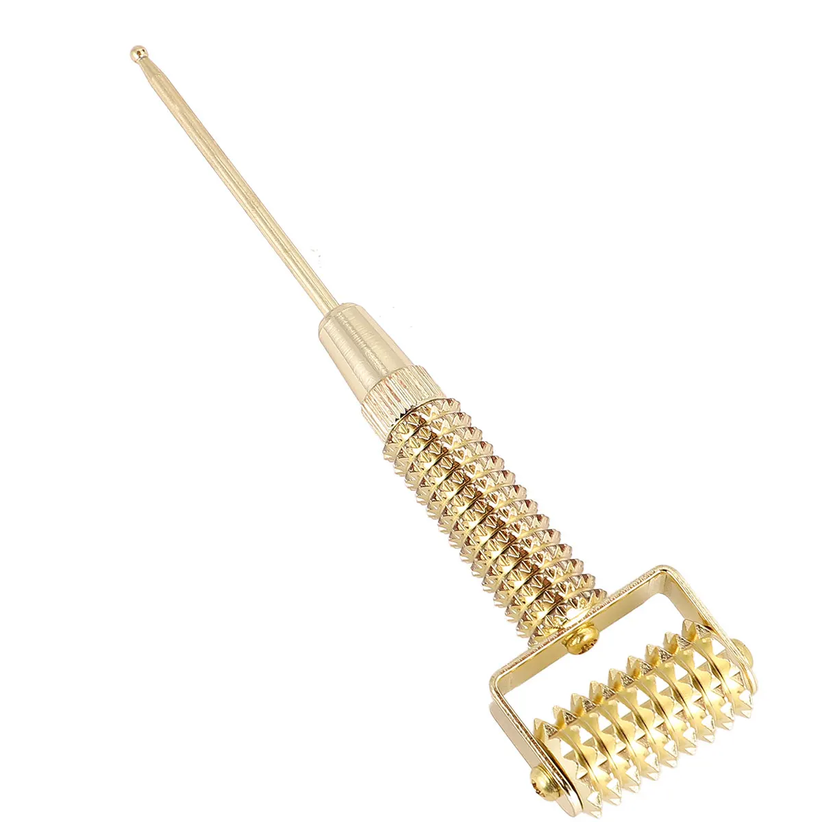 

Ручка для обнаружения акупунктурных точек ушей, медная пружинная игла, ролик для массажа лица, Золотой массажный зонд для ушей, инструмент-массажер