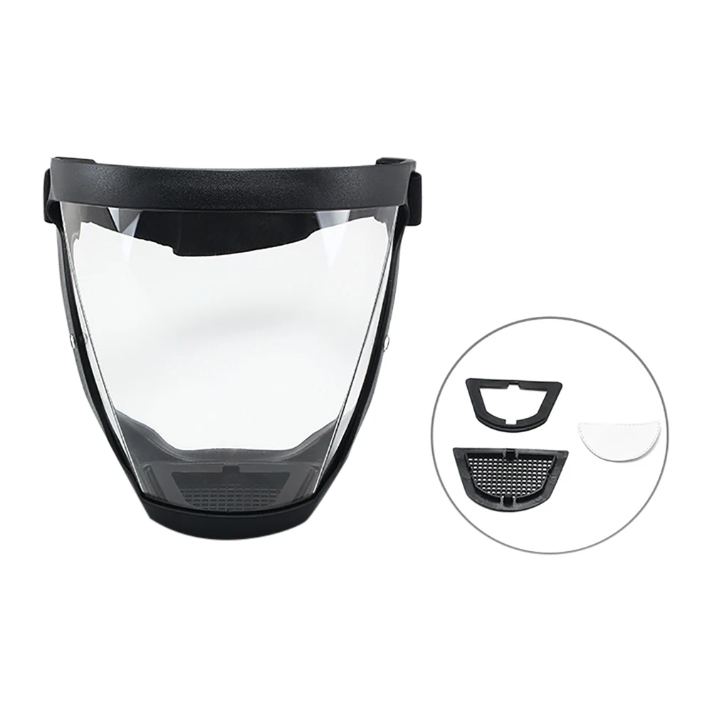 Transparent Kitchen Splash Protection Mask Full Face Protector Shield Reusable Anti-fog Windproof Dustproof Mask With Filters