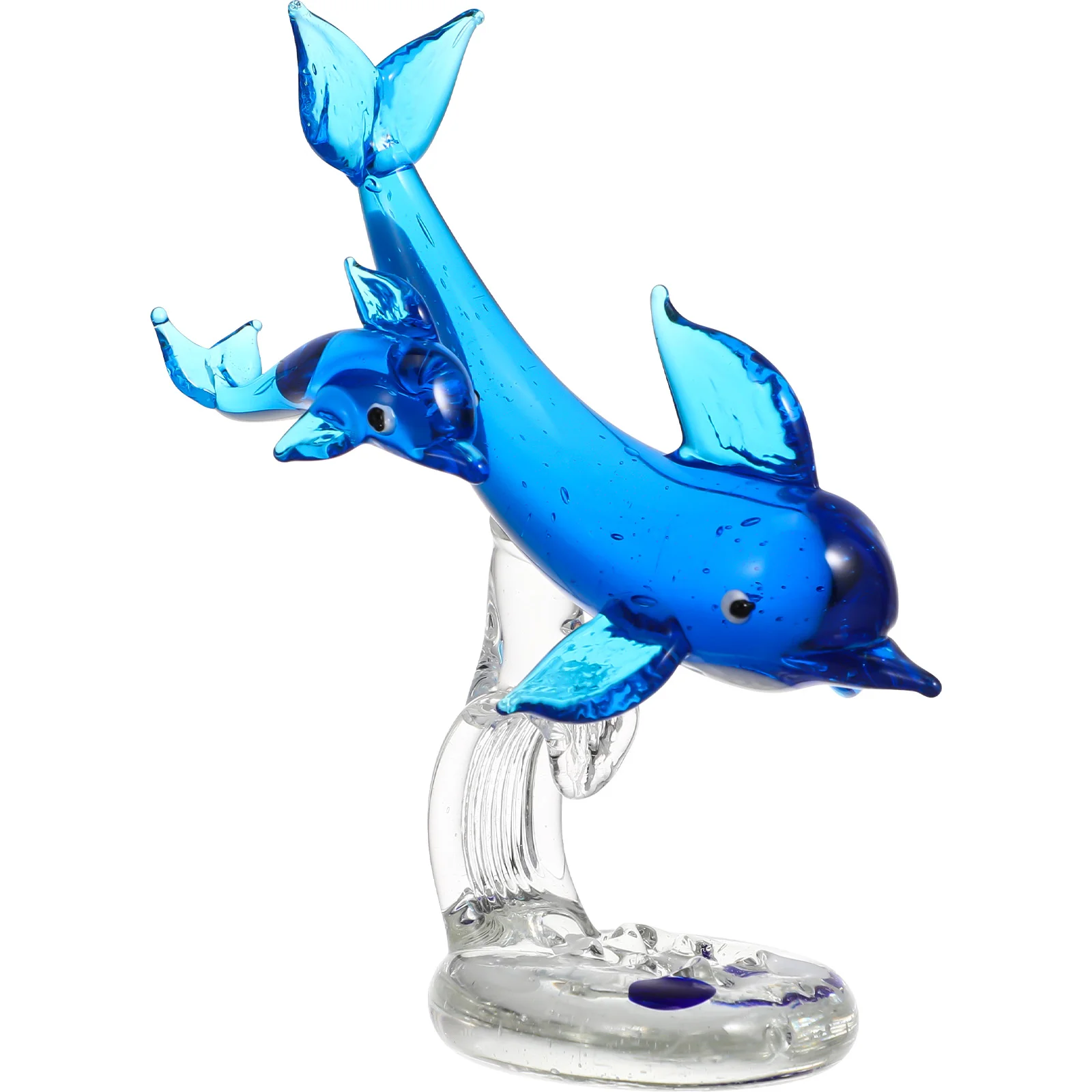 Ornaments Quiz Glass Dolphin Gift Adornment Ocean Sea Animals Figures Blue Figurine Man