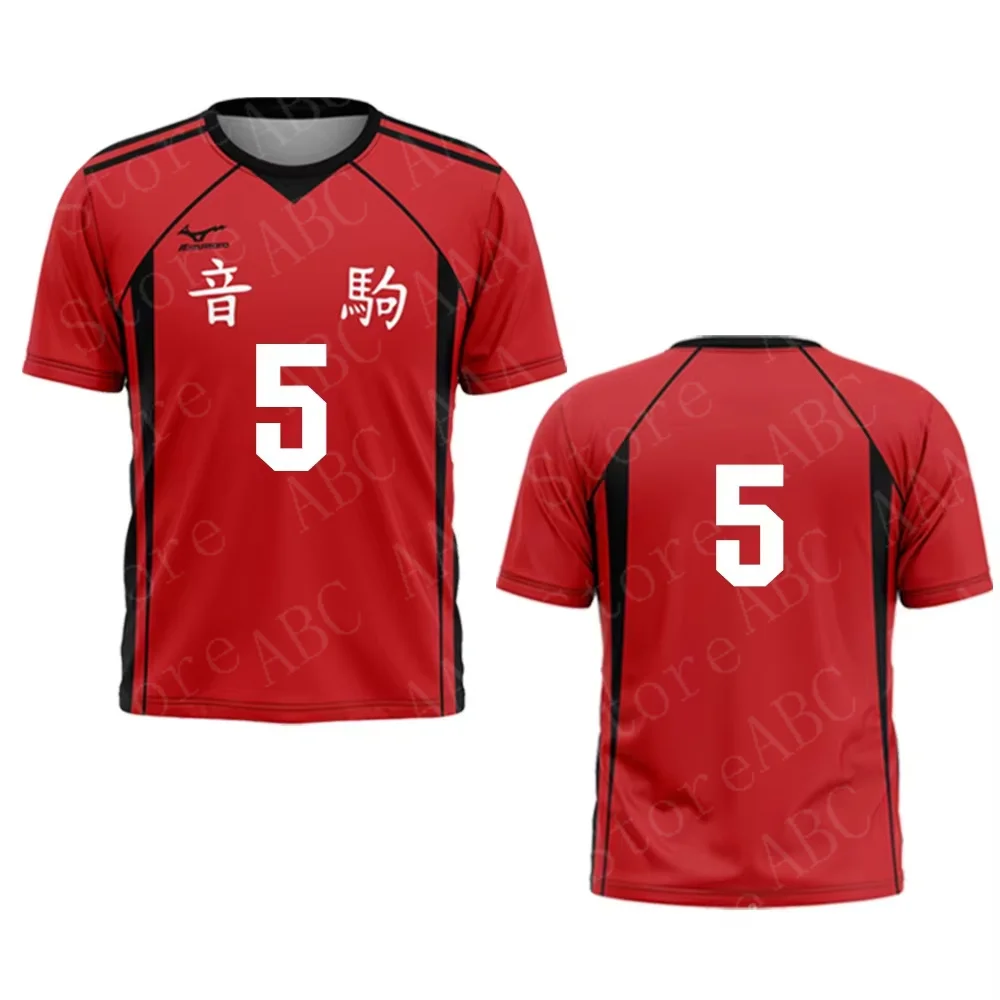 الصيف انمي ياباني Haikyuu جيرسي الرجال التي شيرت Nekoma المدرسة الثانوية الكرة الطائرة جيرسي تأثيري الرياضة المتضخم الاطفال الكبار بلايز