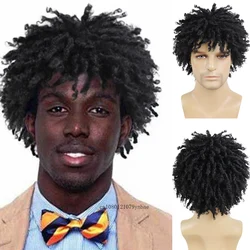 Synthetic Dreadlock Wig for Men Male Braided Black Wigs Locs Crochet Twist Hair Afro Curly Wig Hip Hop Rock Daily Costume Party