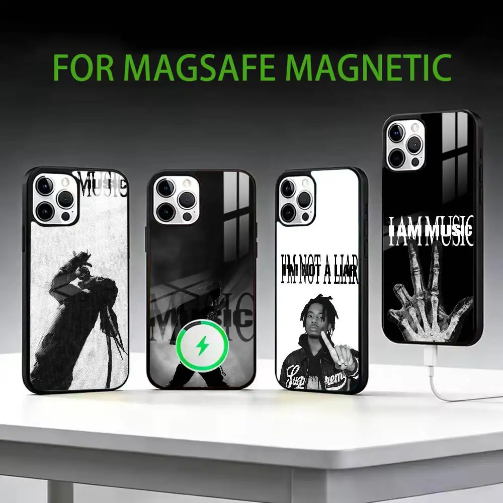 

I AM M-MUSIC Phone Case For iPhone17,16,15,14,13,12,11 Plus,Pro Max Magnetic For Magsafe Wireless Charging