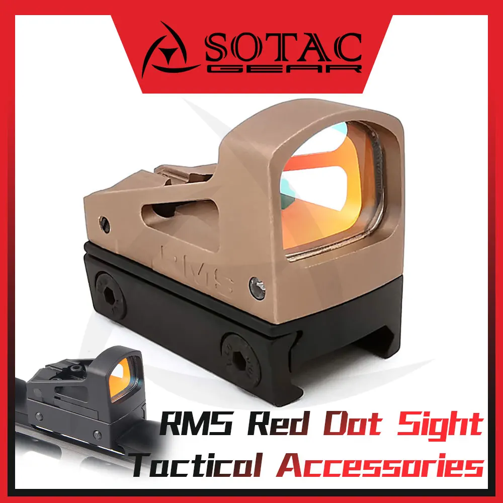 Hunting Mini RMS Sight Fit 20mm Rail Weapon Tactical RMS Red Dot Optics Reflex Sights Scope SOTAC Gear