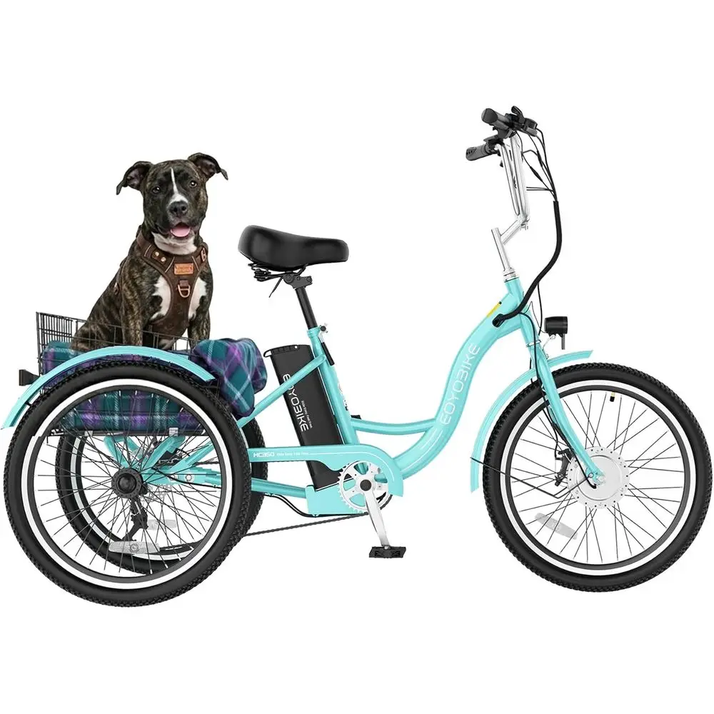 

Adult Electric Tricycle, 350W ront Drive Motor (Peak 700W), 15.5MPH E-Trike, Removable 36V 10.4Ah Battery, Max 60 Miles, 7-Speed