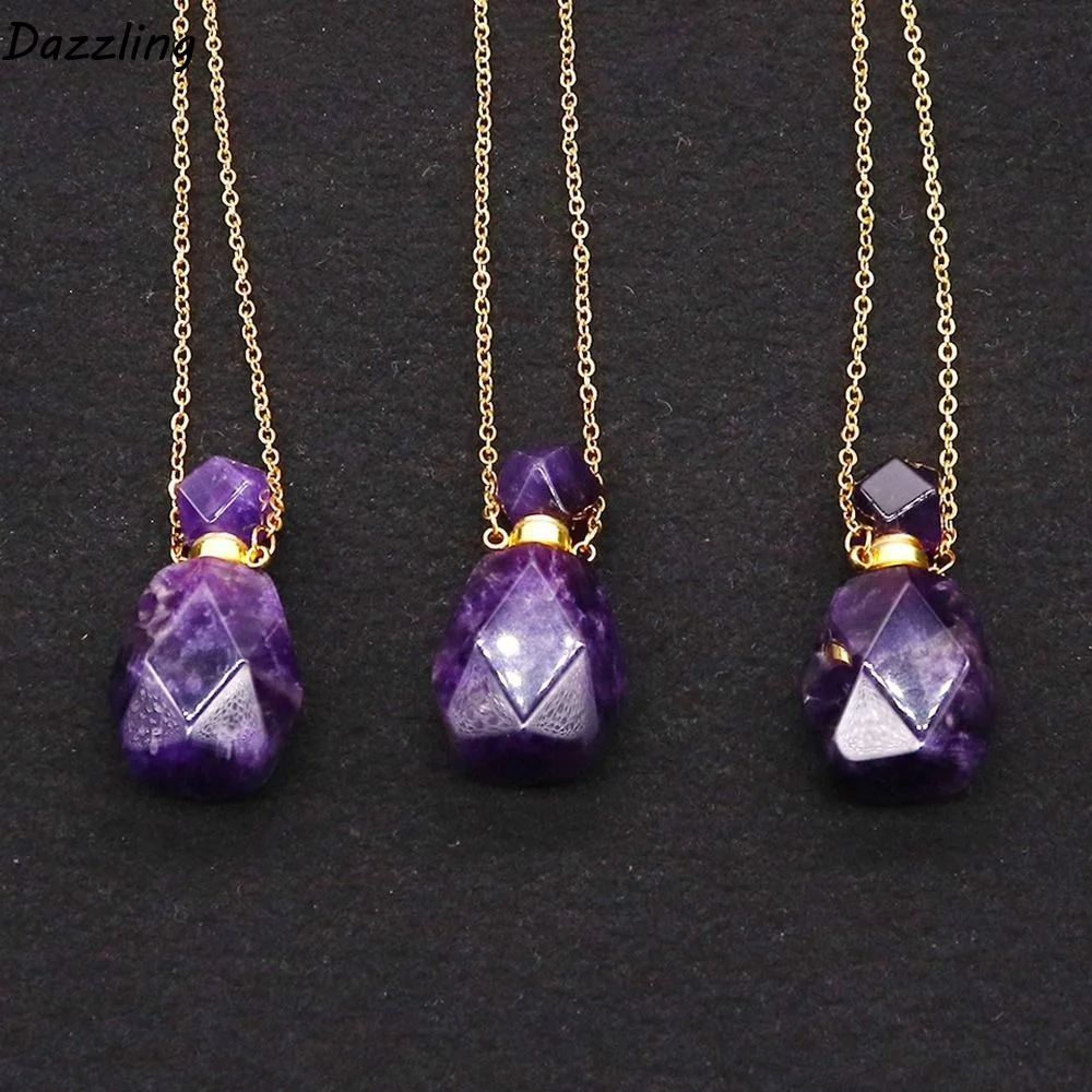 Twistable Threaded Bottle Bottle Necklace Bottle Octagonal Shape 2 in1 Crystal Bottle Pendant Empty Crystal