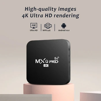 MXQ-PRO 글로벌 버전 안드로이드 10 스마트 TV 박스 홈 시어터 TV 셋톱 박스 4K HDR10 2.4G WIFI 넷플릭스 스트리밍 미디어 플레이어 