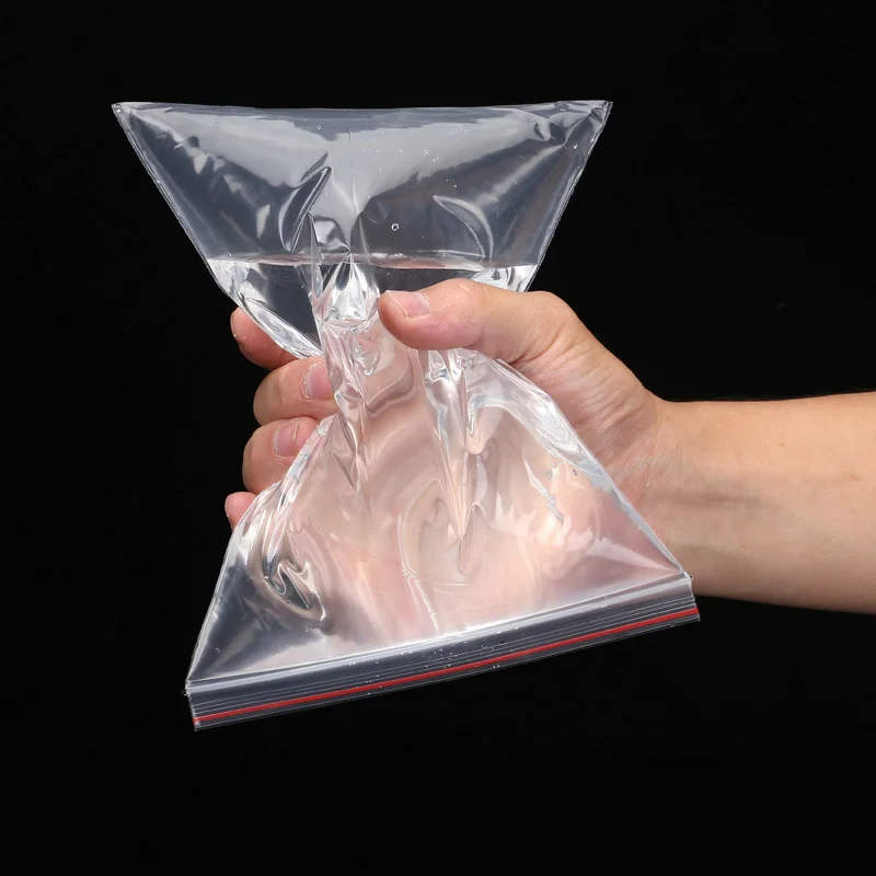 100pcs Transparent Plastic Bags Reusable Selaing Zip Bag PE Thicken Sealed Storage Bag Food Jewelry Packing Organizer Pouch