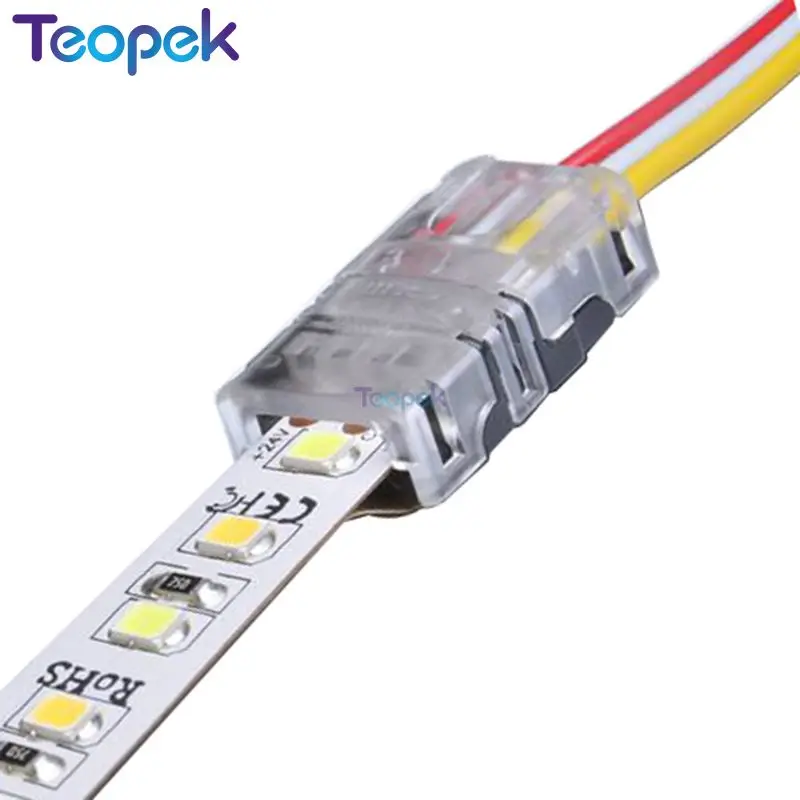 Strip To Wire LED  Connector 2pin 3pin 4pin 5pin 6pin Use Terminals Connection for Single Color RGB CCT RGBW Strip 5pcs