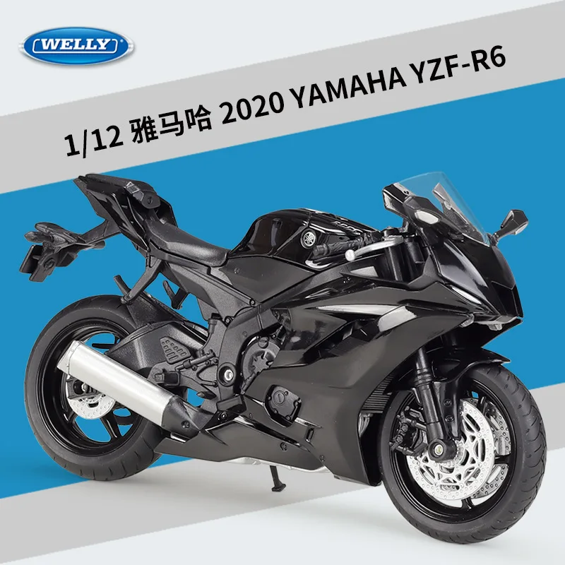 Welly 1:12 2020 Yamaha YZF-R6 Alloy Motorcycle Model Simulation Diecast Metal Street Motorcycle Model Collection Children Gift