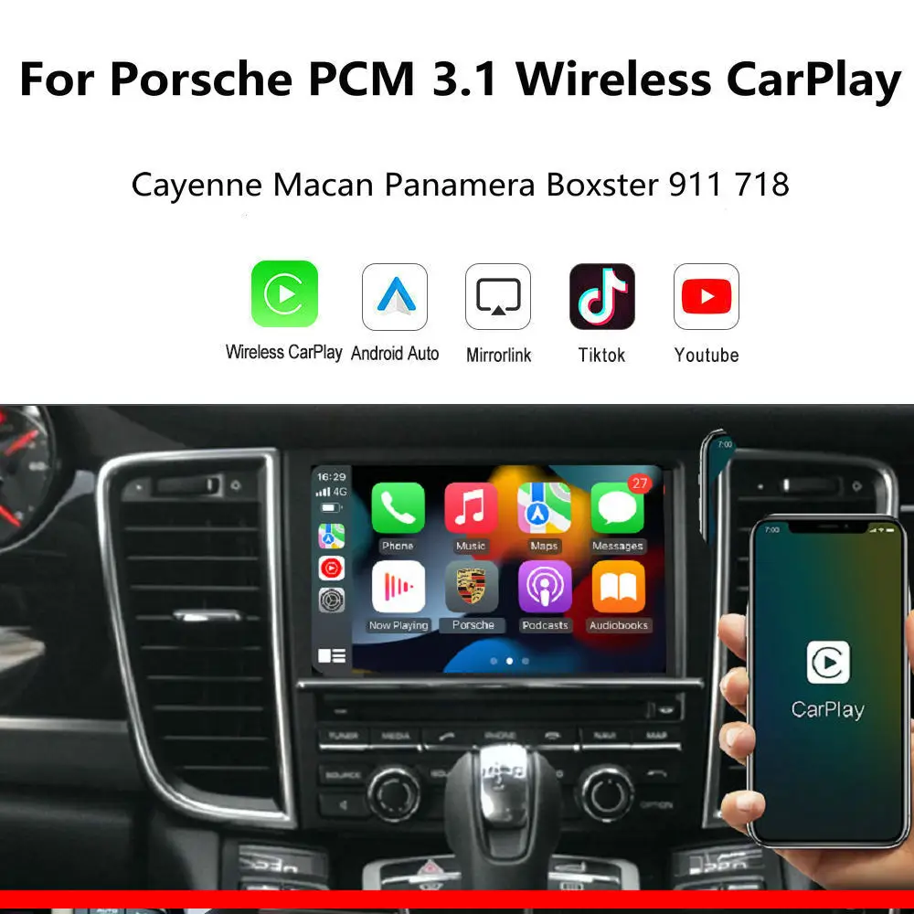 Wireless Carplay FOR PORSCHE PCM3.1 Android Auto Apple Carplay Wireless Mirror Link for Panamera Cayenne Cayman Macan Boxster