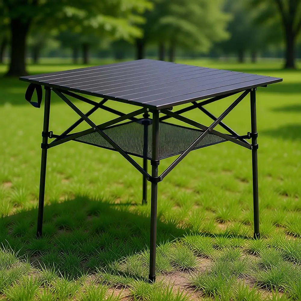 

Портативный квадратный походный стол с легкой складной столешницей и сумкой для переноски, идеально подходит для пикников и мероприятий на открытом воздухе