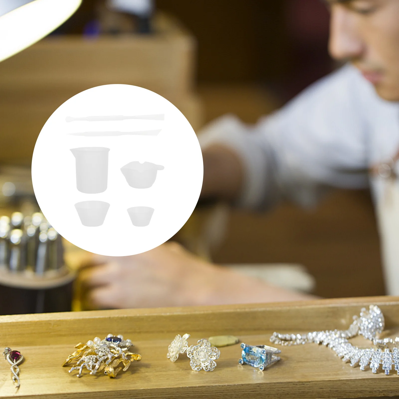 

1 Set 100Ml Silicone Measuring Cups For Resin Mixing Stirring Pouring Precise Scale Non-Stick Durable Craft Making Diy Epoxy