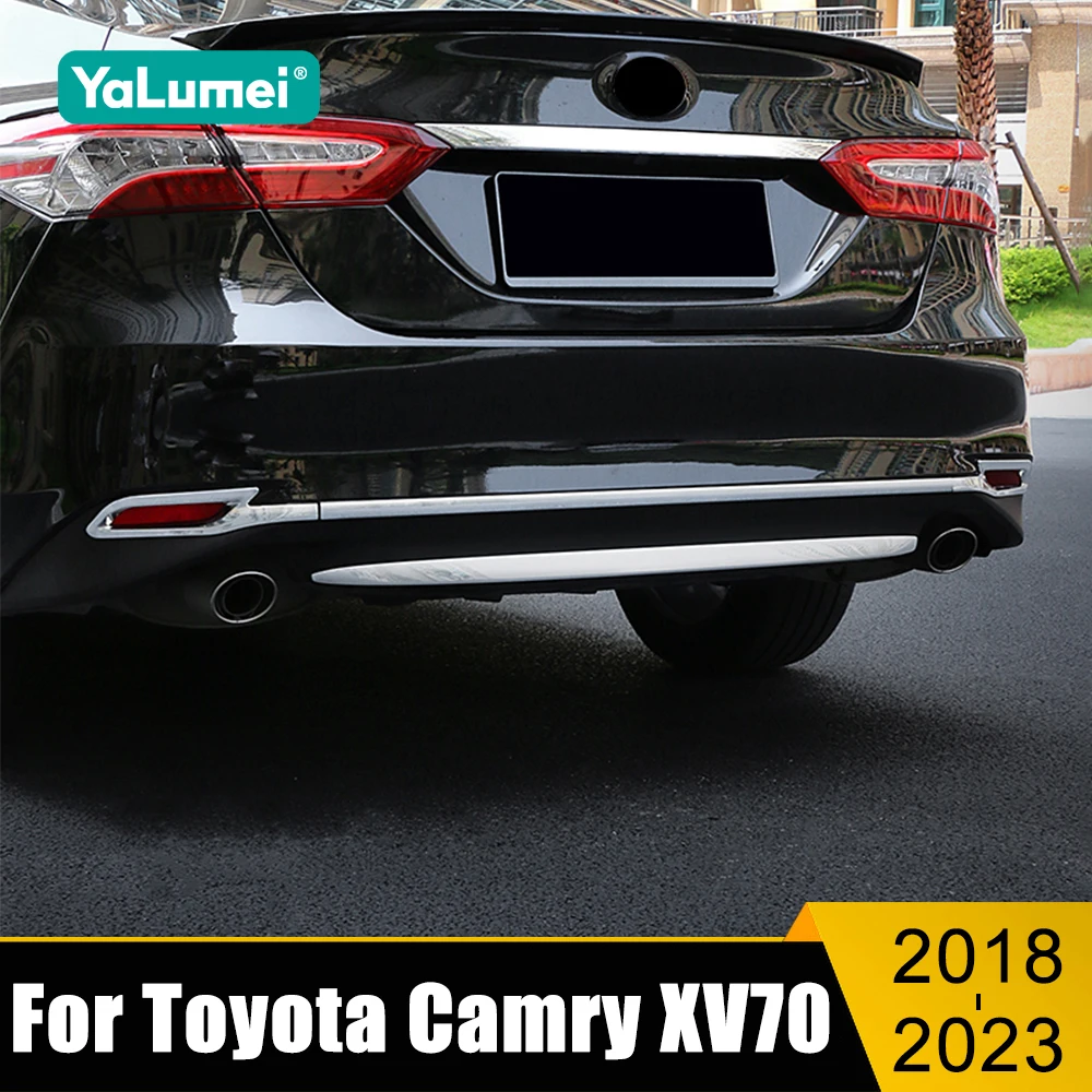 

For Toyota Camry 70 XV70 LE XLE 2018-2021 2022 2023 ABS Car Rear Bumper Cover Trim Strips Frame Stickers Decoration Accessories