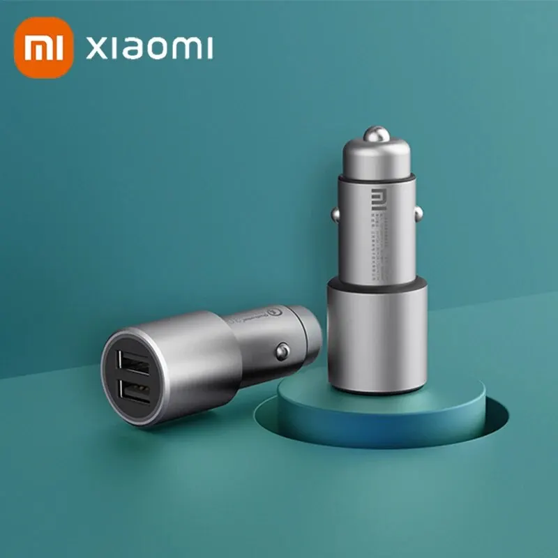 Original Xiaomi Car Charger QC3.0 Dual-port USB Quick Charge Fast Charging Compatible with IOS & Android 5V/3A 9V/2A 12V/1.5A