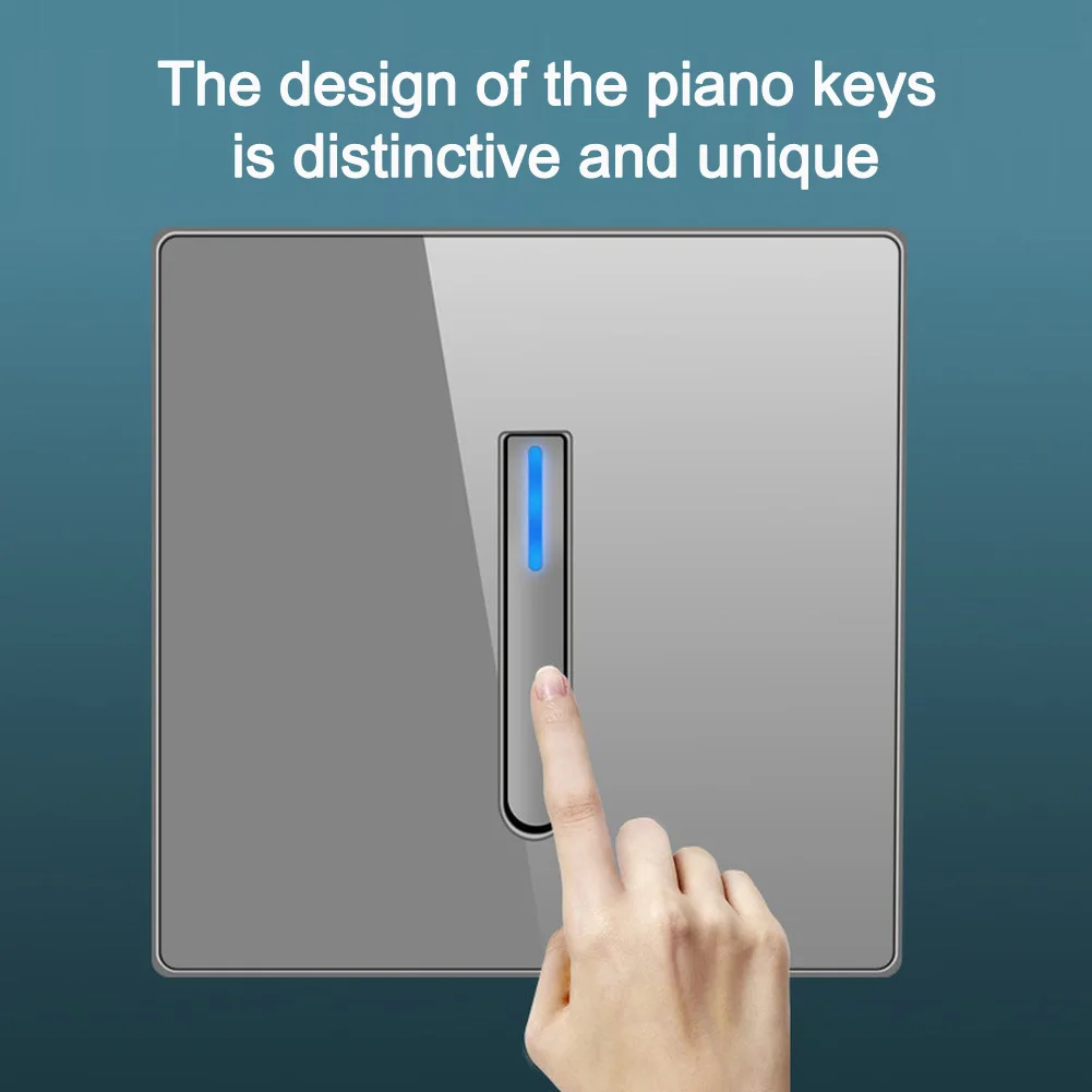 

Настенный выключатель света со светодиодным индикатором и панелью самосброса, предназначенный для материала закаленного стекла 10А, 250 В для длительного уровня