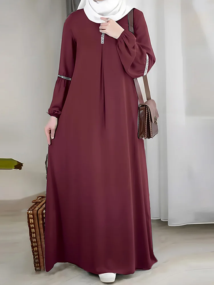 Abaya with Sequins for Muslim Women, Casual Islamic Clothing, Long Dress, Ramadan, Dubai, Turkish Modest Prayer Abayas, 2023