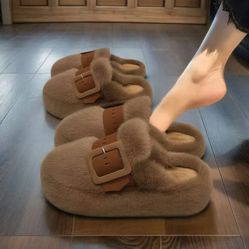 

Fashion Women's Cotton Slippers Winter Outdoor Wear Platform Home Indoor Use Head Cover Plu Comfortable Cotton Shoes