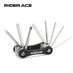 8 In 1 Bicycle Hex Spoke Wrench CR-V Steel Multifunction Portable MTB Road Bike Wrench Screwdriver Foldable Cycling Repair Tools